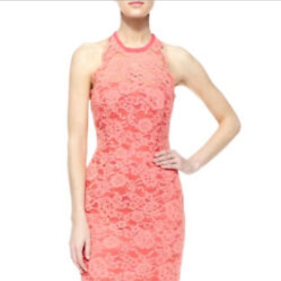 Nicole Miller Cordelia Dress in Coral - Picture 1 of 8